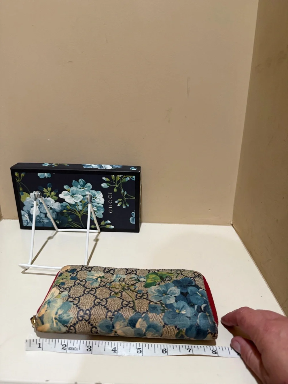 Gucci Beige GG Floral Blooms Zippy Wallet w/box dustbag cards - Picture 13 of 14